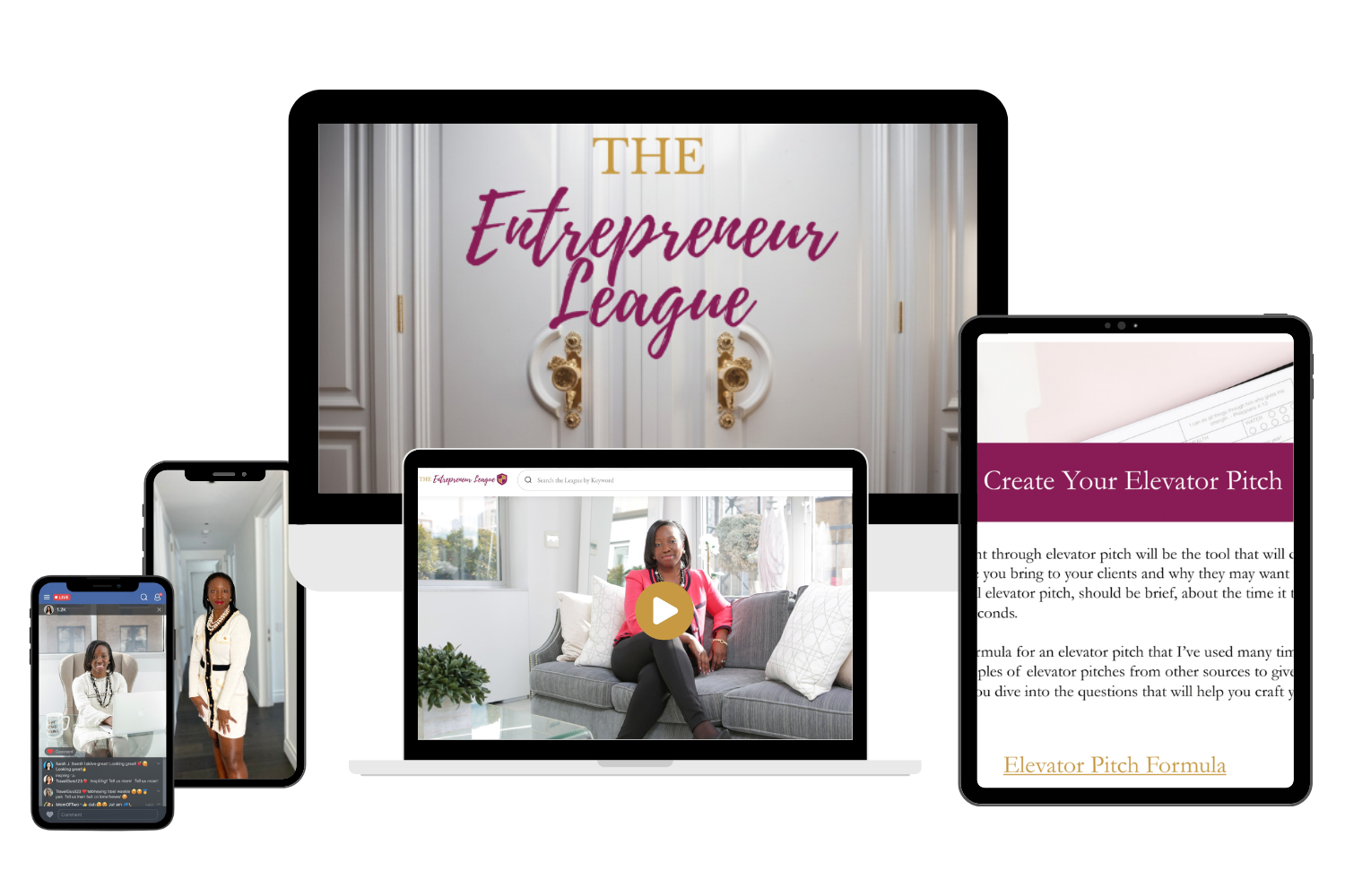 Entrepreneur League mockup